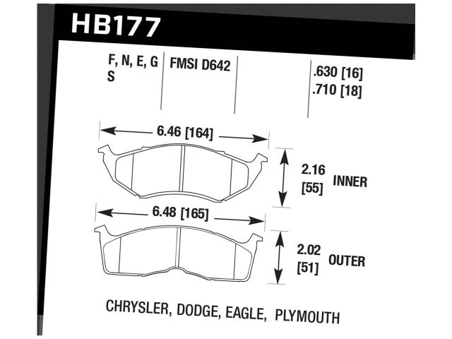 Hawk Street HPS Brake Pads Front Chrysler Concorde LX 1996-1997