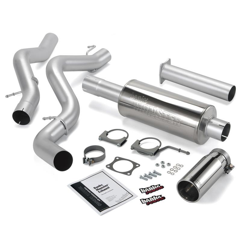 Banks Power 06-07 Chevy 6.6L ECLB Monster Exhaust System - SS Single Exhaust w/ Chrome Tip 48940 Main Image