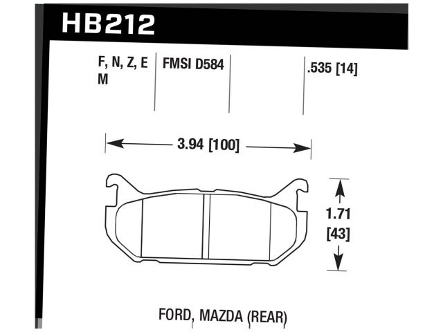 Hawk Ceramic Brake Pads Rear Ford Probe GT 1993-1997