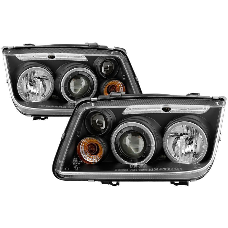 Spyder Volkswagen Jetta 99-05 Projector HeadlightsLED Halo Blk PRO-YD-VJ99-HL-BK 5012258 Main Image