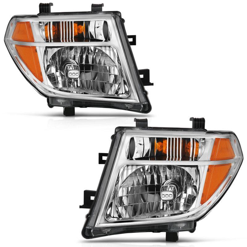 ANZO 2005-2008 Nissan Pathfinder Crystal Headlight Chrome Amber (OE Replacement) 111463 Main Image