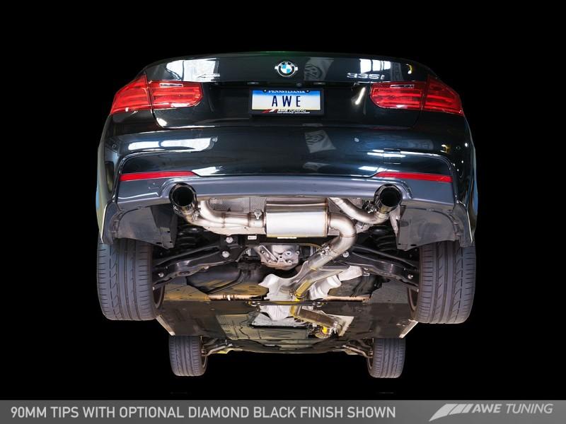 AWE Tuning BMW F3X 335i/435i Touring Edition Axle-Back Exhaust - Chrome Silver Tips (90mm) 3010-32024 Main Image