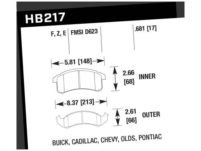 Hawk Street HPS Brake Pads Front Buick Lesabre Custom 1994-1998