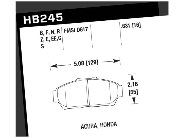 Hawk Street HPS Brake Pads Front Acura Integra GS 1997-2001