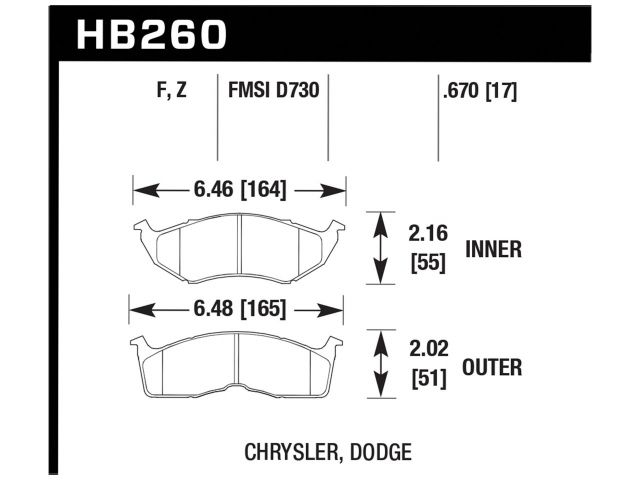 Hawk Street HPS Brake Pads Front Chrysler 300M Base 1999-2000