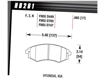 Hawk HP Plus Brake Pads Front Hyundai Sonata Base 1992-1998