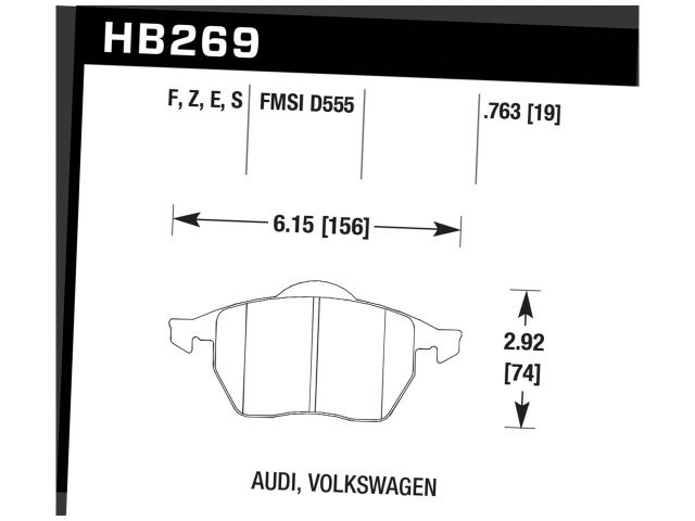 Hawk Street HPS Brake Pads Front Audi 100 S 1992-1994