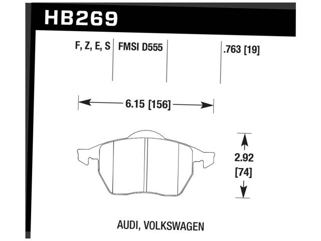 Hawk Street HPS Brake Pads Front Audi 100 S 1992-1994