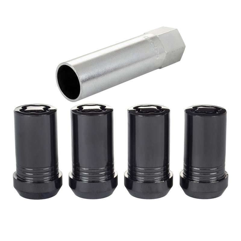 McGard Wheel Lock Nut Set - 4pk. (Tuner / Cone Seat) M14X1.5 / 22mm Hex / 1.648in. Length - Black 25116 Main Image