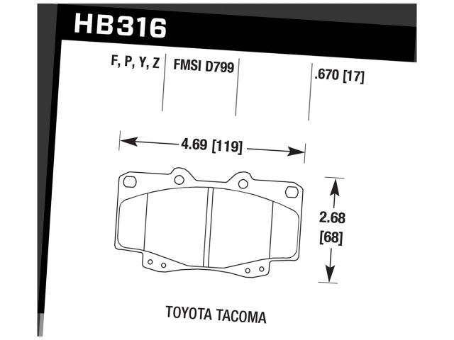Hawk Ceramic Brake Pads Front Toyota Tacoma Base 2002-2002