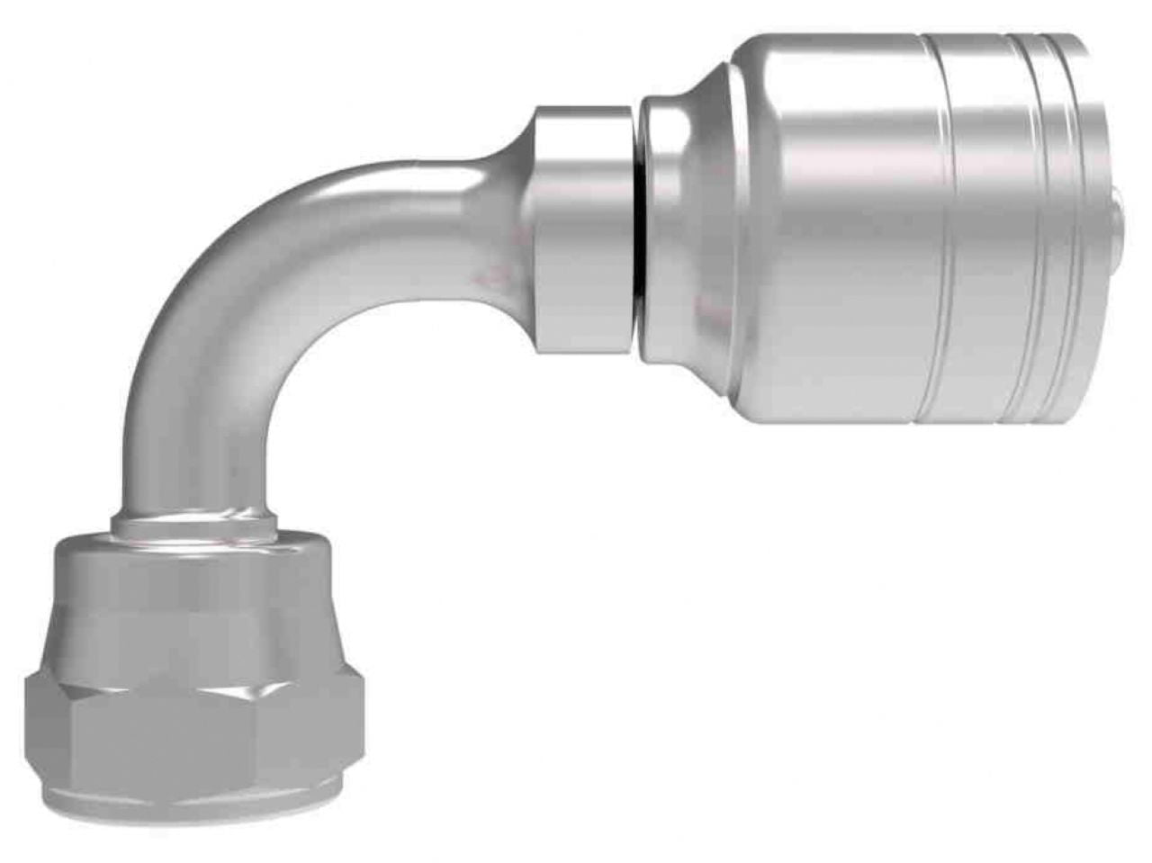 Aeroquip Reusable Aluminum Non-Swivel; 90 deg. Elbow; -12AN Hose Size; Bulk