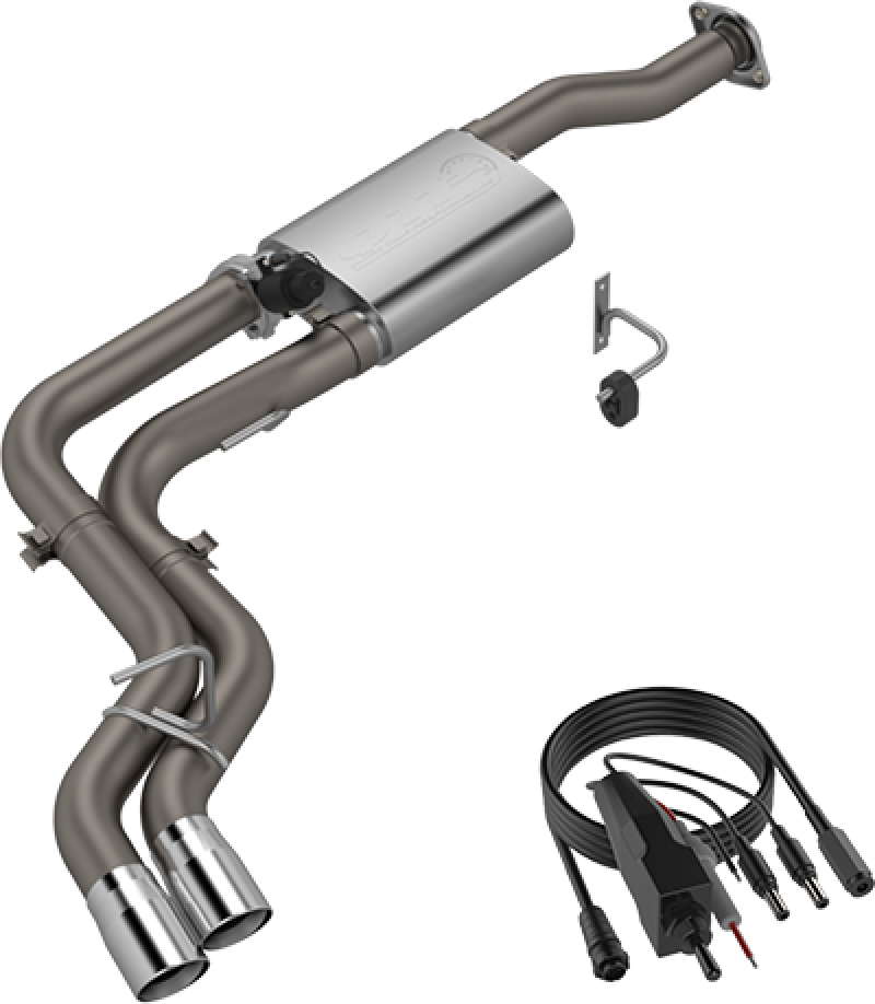 QTP 15-18 Ford F-150 CC/EC Standard Bed 304SS Screamer Cat-Back Exhaust w/3in Tips 440015 Main Image