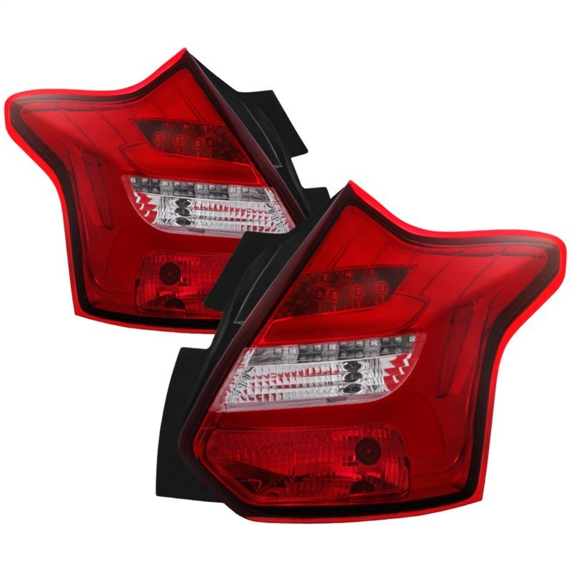 Spyder 12-14 Ford Focus 5DR LED Tail Lights - Red Clear (ALT-YD-FF12-LED-RC) 5085153 Main Image