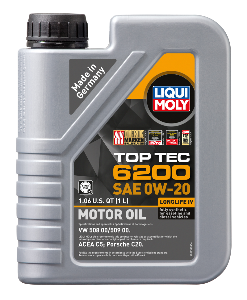 LIQUI MOLY 1L Top Tec 6200 Motor Oil 0W-20 20236