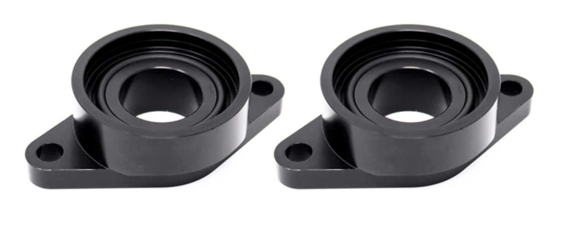 Torque Solution Billet Stock to HKS Blowoff Valve Adapter: Nissan GTR R35 All - Black TS-GTR-HKS-BK