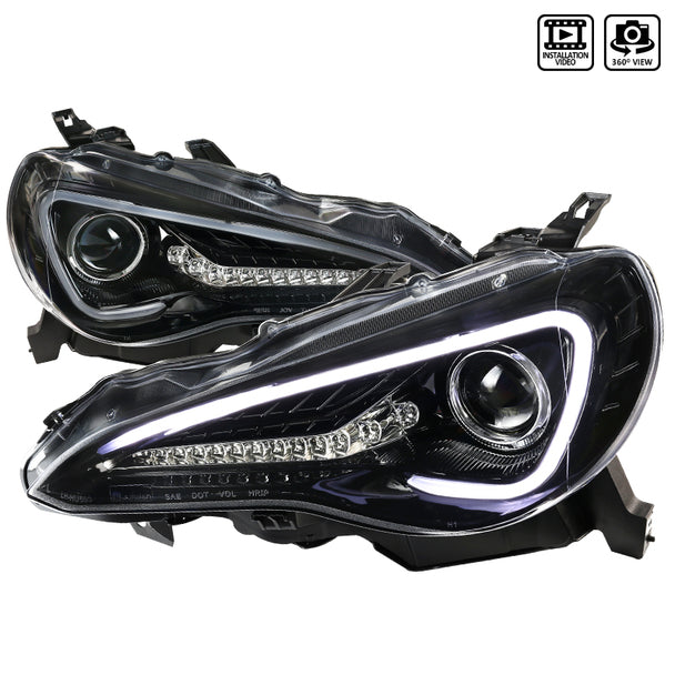 SEQUENTIAL SIGNAL PROJECTOR HEADLIGHTS- GLOSSY BLACK