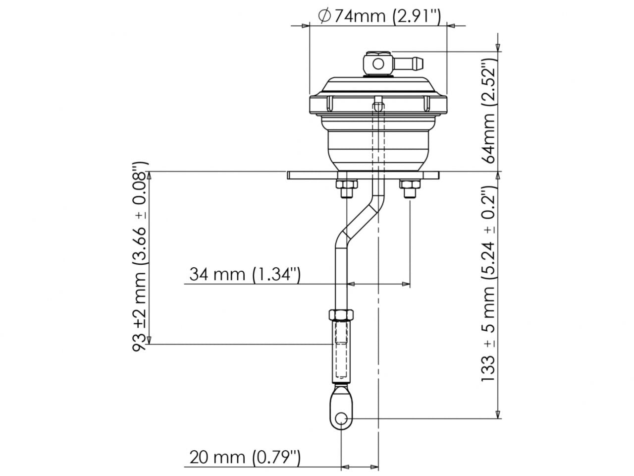 Turbosmart IWG75 Mazda MPS 7 PSI Black Internal Wastegate Actuator