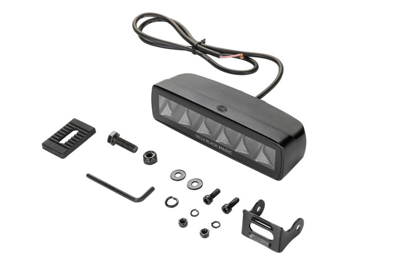 Hella Universal Black Magic 6 L.E.D. Mini Light Bar - Spot Beam 358176211