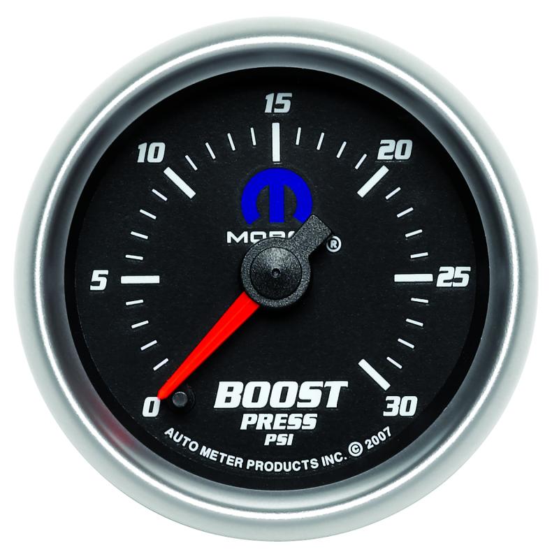 Autometer Mopar 52.4mm FSE 0-30 PSI Boost Gauge 880020 Main Image