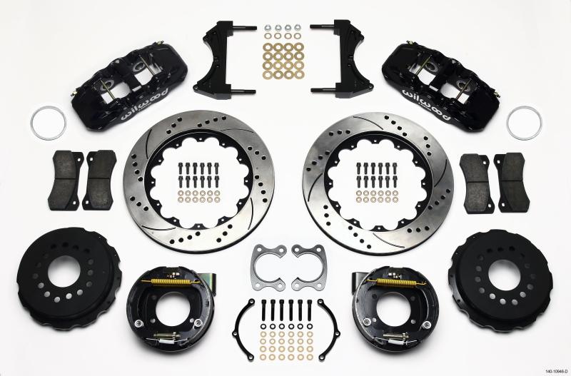 Wilwood AERO4 Rear P-Brake Kit 14.00in Drilled Small Ford 2.66in Offset 140-10946-D Main Image