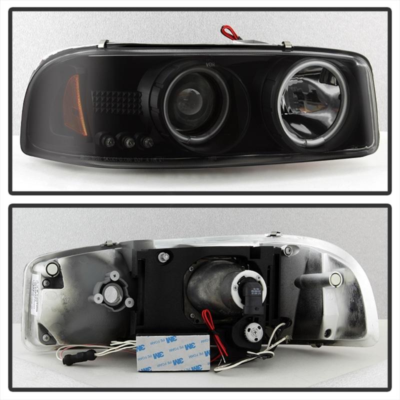 Spyder GMC Sierra 1500/2500 99-06 Projector Headlights CCFL Halo LED Blk Smke PRO-YD-CDE00-CCFL-BSM 5078704 Main Image