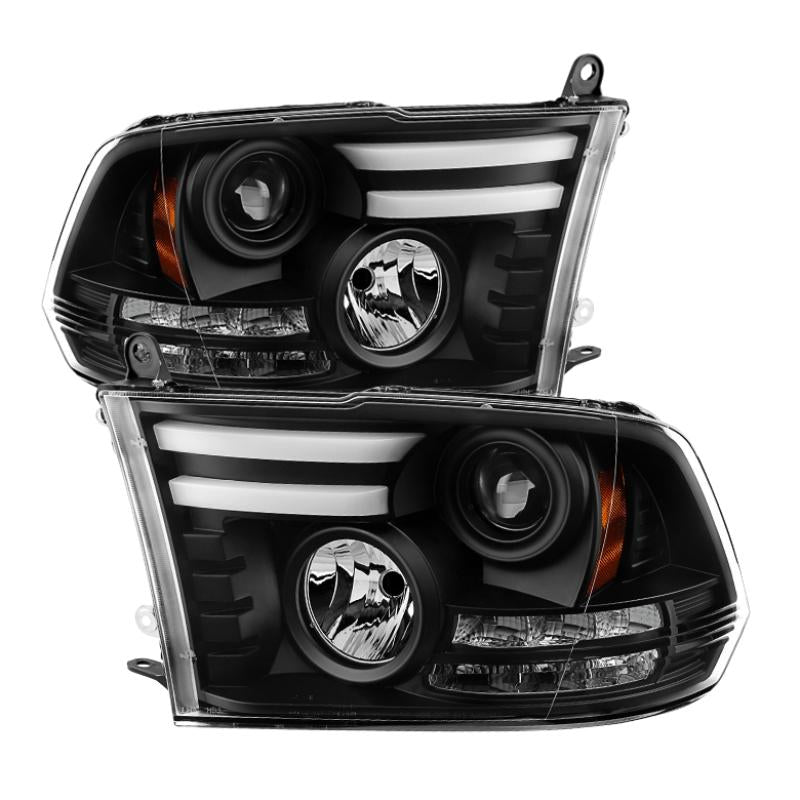 Spyder Dodge Ram 09-12 Projector Headlights Light Bar DRL Black PRO-YD-DR09-LBDRL-BK 5081001 Main Image