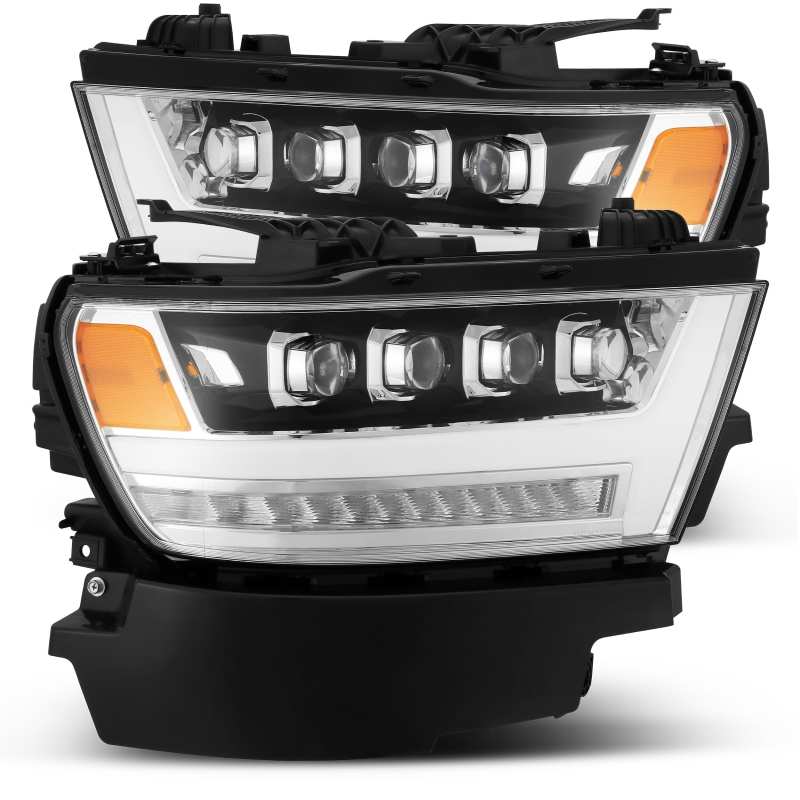 AlphaRex 19-20 Ram 1500HD NOVA LED Proj Headlights Plank Style Chrome w/Activ Light/Seq Signal/DRL 880517 Main Image