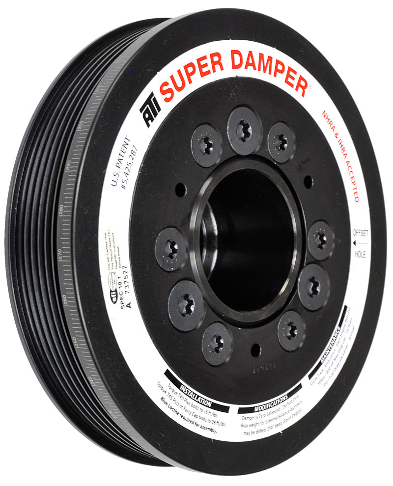 ATI Damper - 6.78in - AL - 6 Grv - 10 Per UD - LS1/2/3/6/L76 - 97-13 28T 8mm HTD Drive Rear - 3 Rng ATI917289