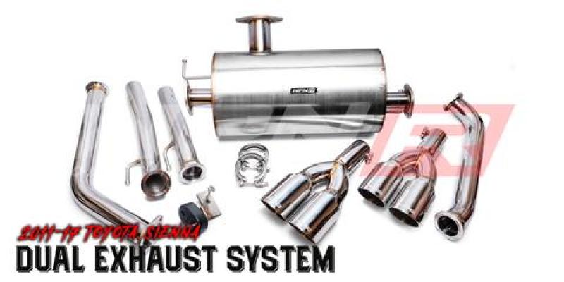 Weapon R 11-17 Toyota Sienna 3.5L Axle Back Exhaust w/Slant Cut Tips 953-600-100