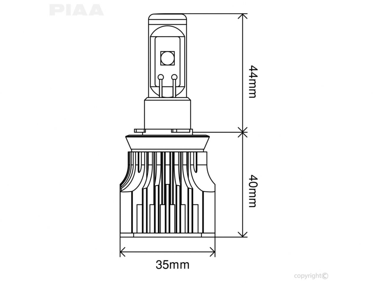 PIAA 9005 / 9006 (HB3 / HB4) White LED Bulb, 6000K, 3700 Lm, 25W, Twin Pack