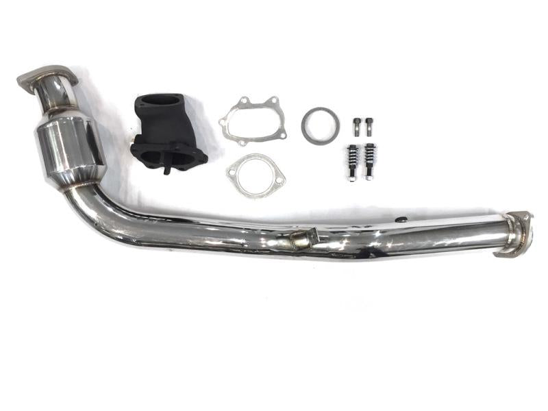 AVO SS Downpipe 3in w/Metal Cat/Cast Outlet/Bung - 05-09 Subaru Legacy GT/ 09-13 Subaru Forester XT S1104N3GAME1T Main Image