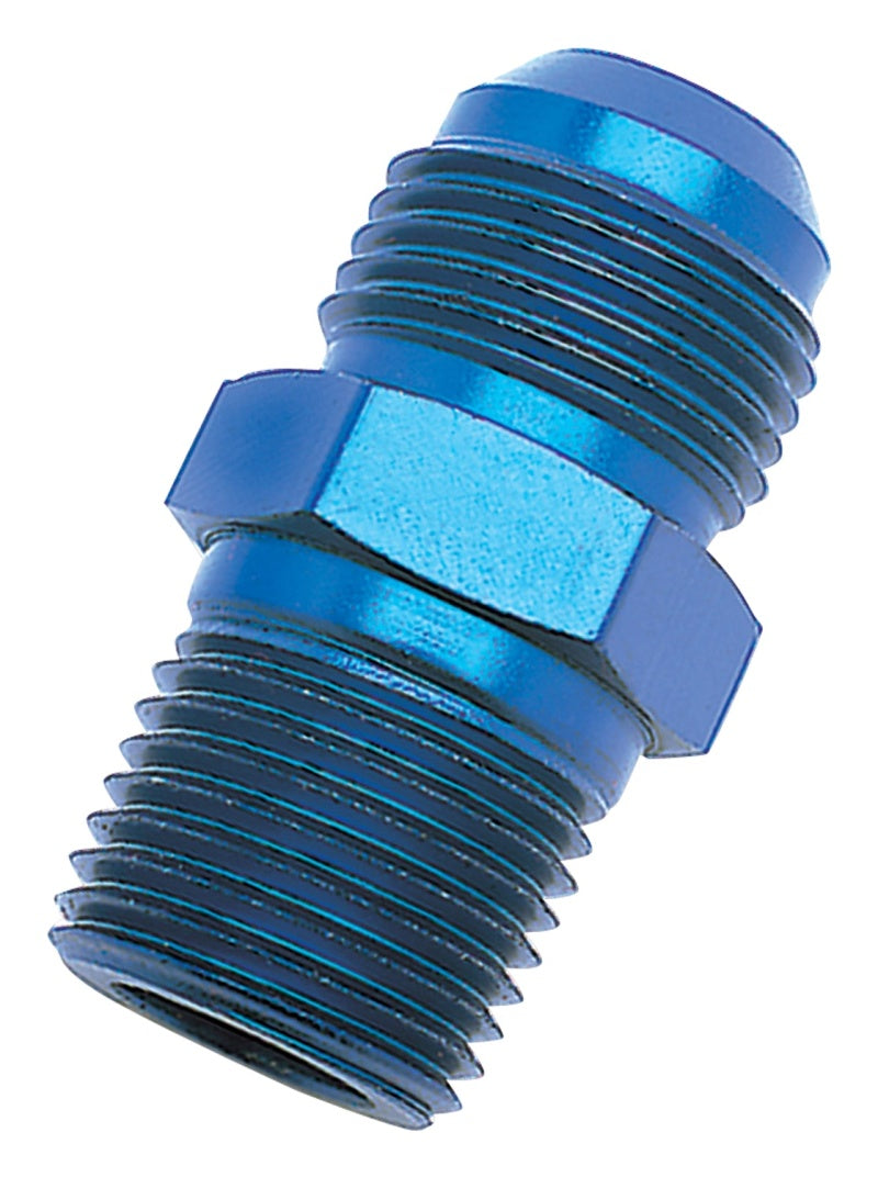 Russell -4 AN Straight Flare To Pipe Adapter (Blue Finish)