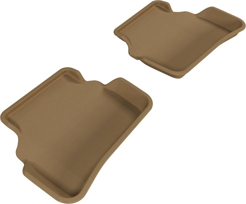 3D MAXpider 2008-2014 Mercedes-Benz C-Class Sedan W204 Kagu 2nd Row Floormats - Tan L1MB00921502 Main Image