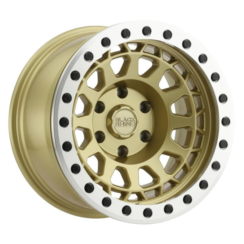 Black Rhino Primm Beadlock 17x8.5 5x114.3 ET-38 CB 71.6 Matte Gold w/Machined Ring Wheel 1785PRM-85114L71 Main Image