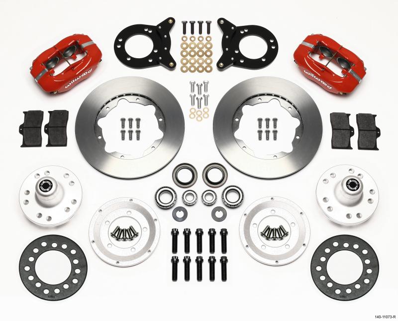 Wilwood Forged Dynalite Front Kit 11.00in Red 1970-1973 Mustang Disc & Drum Spindle 140-11073-R Main Image