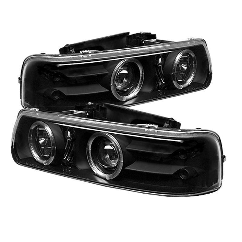 Spyder Chevy Silverado 1500/2500 99-02 Projector Headlights LED Halo LED Black PRO-YD-CS99-HL-BK 5009593 Main Image