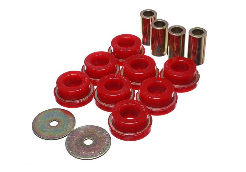 Energy Suspension 2015 Ford Mustang (Exc Cobra) Red Subframe Bushing Set 4.4122R Main Image