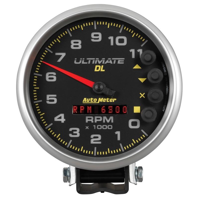 Autometer 5 inch Ultimate DL Playback Tachometer 11000 RPM - Black 6897 Main Image