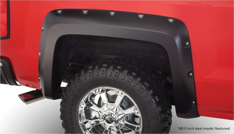 Bushwacker 15-18 Chevy Silverado 2500 HD Fleetside Pocket Style Flares 2pc 78.8/97.8in Bed - Black 40116-02 Main Image