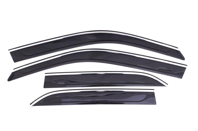 AVS 11-18 Chrysler 300 Ventvisor Low Profile Deflectors 4pc - Smoke w/Chrome Trim 794016 Main Image