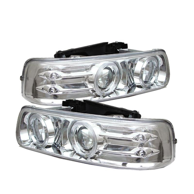 Spyder Chevy Silverado 1500/2500 99-02Projector Headlights LED Halo LED Chrome PRO-YD-CS99-HL-C 5009609 Main Image