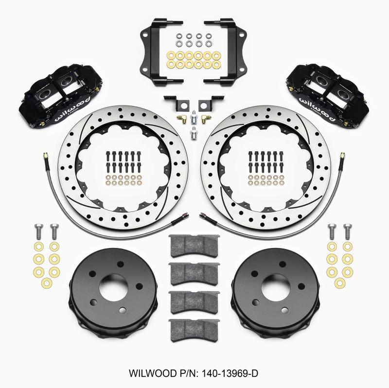 Wilwood Narrow Superlite 4R Rear Kit 12.88in Drilled 2007-up Jeep JK w/Lines 140-13969-D Main Image