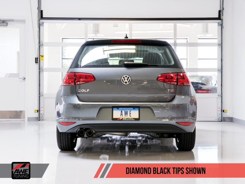 AWE Tuning VW MK7 Golf 1.8T Track Edition Exhaust w/Diamond Black Tips (90mm) 3020-23022 Main Image