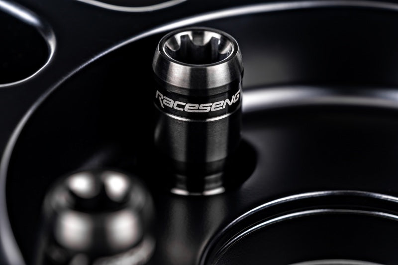 Raceseng TNR-1 Titanium Lug Nut (Single) - M12x1.5mm / R14 Floating Seat - Brushed Black 010231BRB-010218