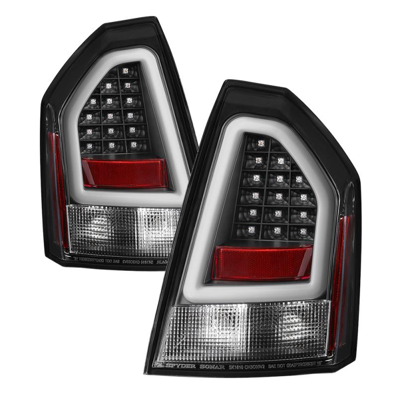 Spyder Chrysler 300 05-07 V2 Light Bar LED Tail Lights - Black ALT-YD-CHR305V2-LED-BK 5083326 Main Image