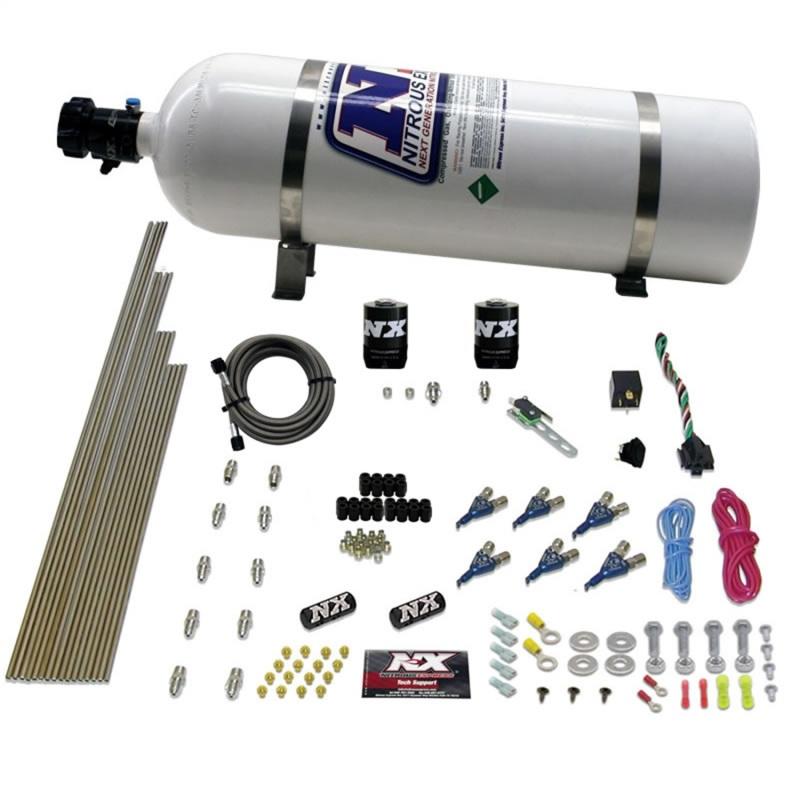 Nitrous Express 6 Cyl Gas Nitrous Kit (150-375HP) w/15lb Bottle 80006-15 Main Image