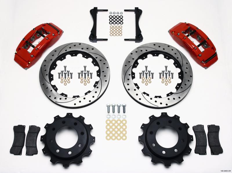 Wilwood TC6R Rear Kit 16.00in Drilled Red 1999-2010 GM H2 / 2500 4.63 Cntr 140-9405-DR Main Image