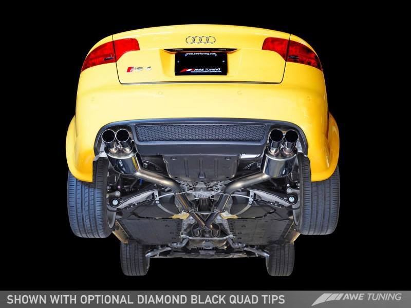 AWE Tuning Audi B7 RS4 Touring Edition Exhaust - Diamond Black Tips 3015-43034 Main Image