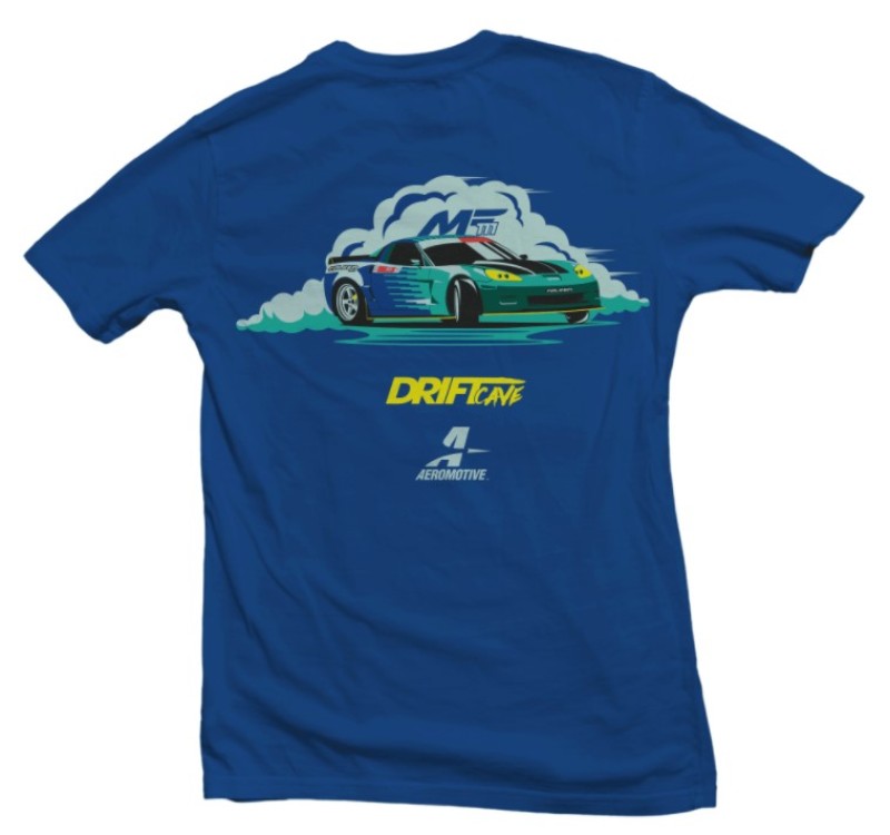 Aeromotive Drift Car Logo Blue T-Shirt - Medium 91155