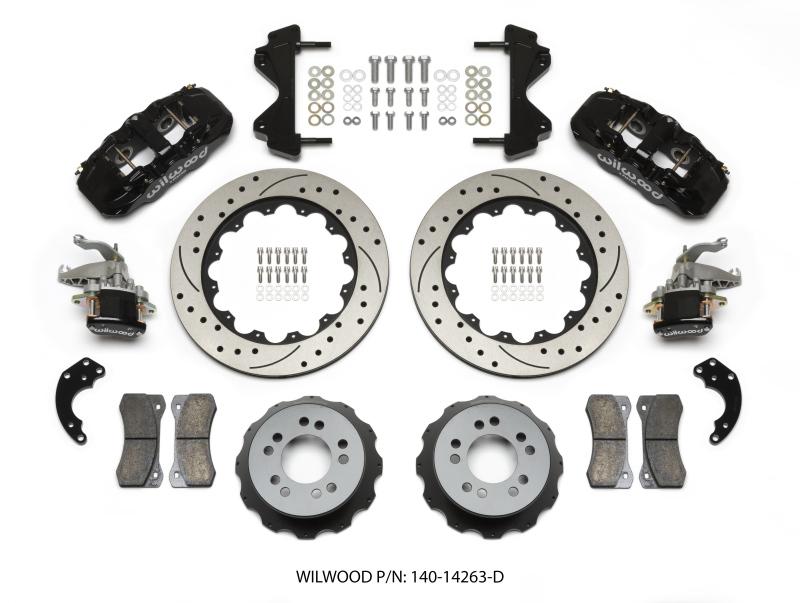 Wilwood AERO4 / MC4 Rear Kit 14.00 Drilled Currie Pro-Tour Unit Bearing Floater 140-14263-D Main Image